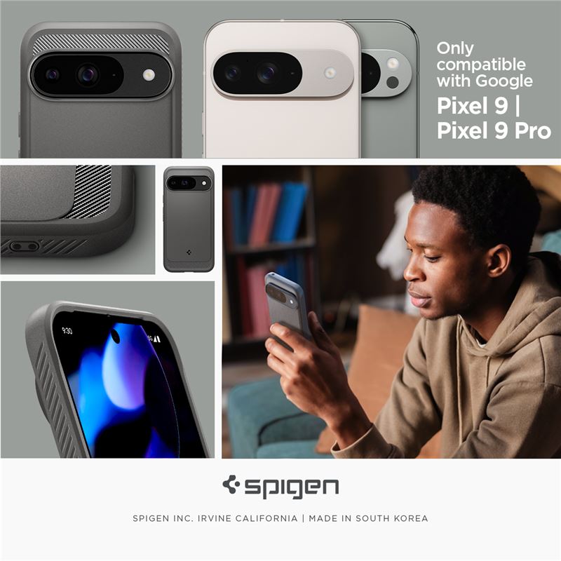 Husa Spigen Rugged Armor pentru Google Pixel 9 Pro/Pixel 9, Gri Marble (Pixel 9 Pro, ACS07783) by www.silkase.ro